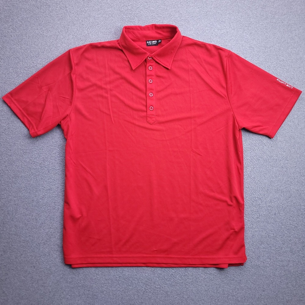 Black Clover Polo Shirt XXL Polyester Performance Red SS Size Mens
